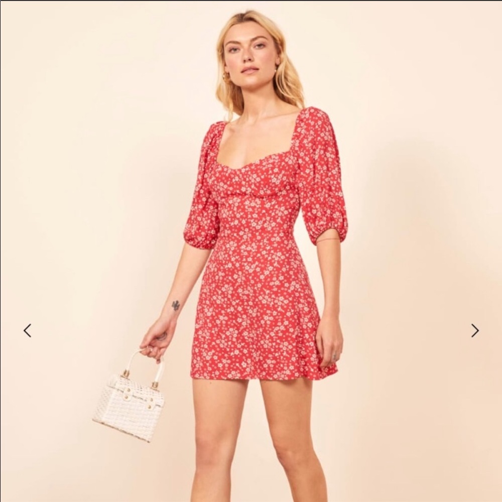 Reformation Kopa Sweetheart neck Mini dress